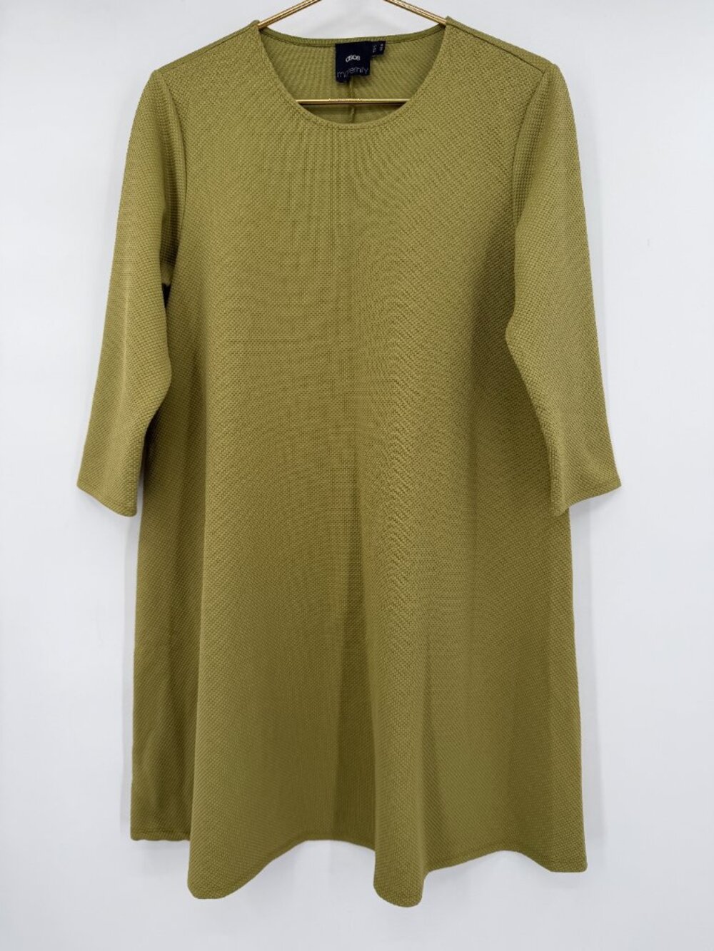 ASOS Maternity Textured Olive Green Shift  Knee Length Dress Size 12